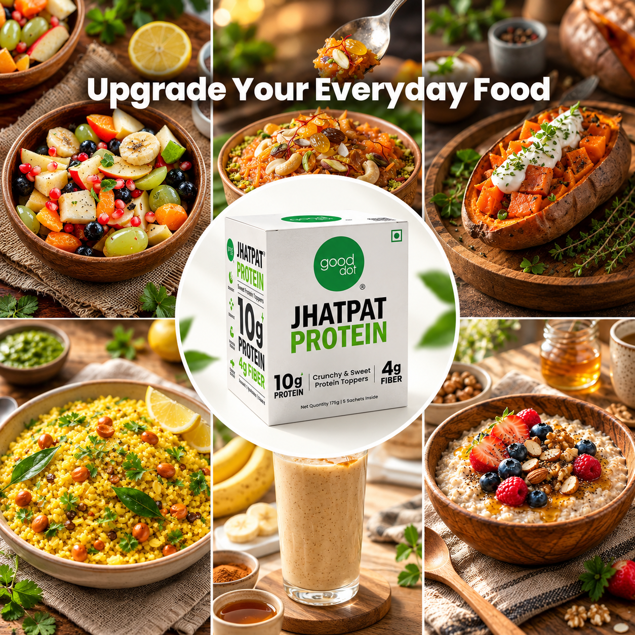 Jhatpat Protein — Sweet Protein Toppers, Classic Elaichi (Pack of 10)