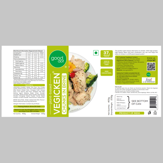 Vegicken Chunks in Brine packaging — ready-to-use vegan chicken alternative